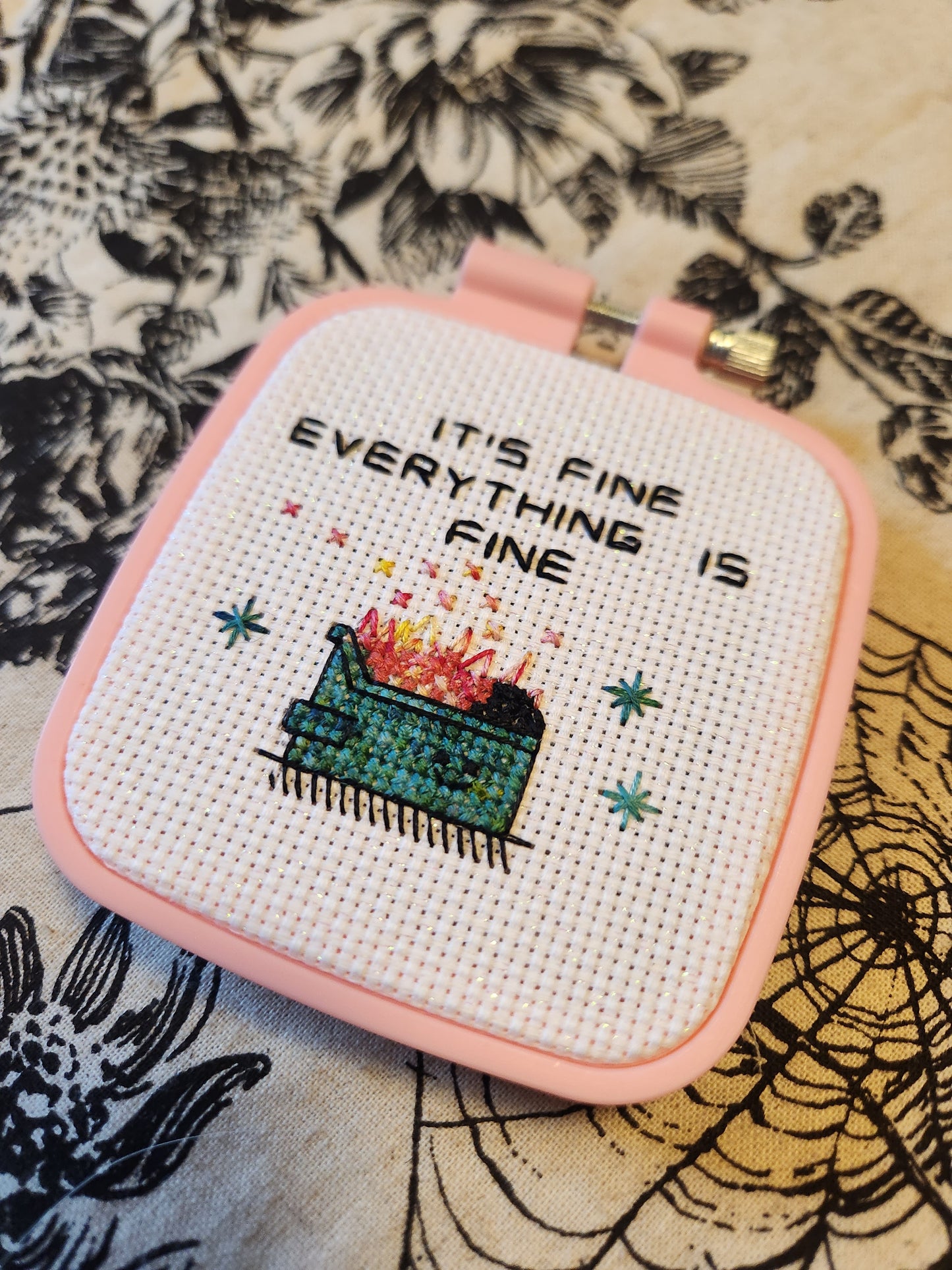 Dumpster Fire 3-inch pattern