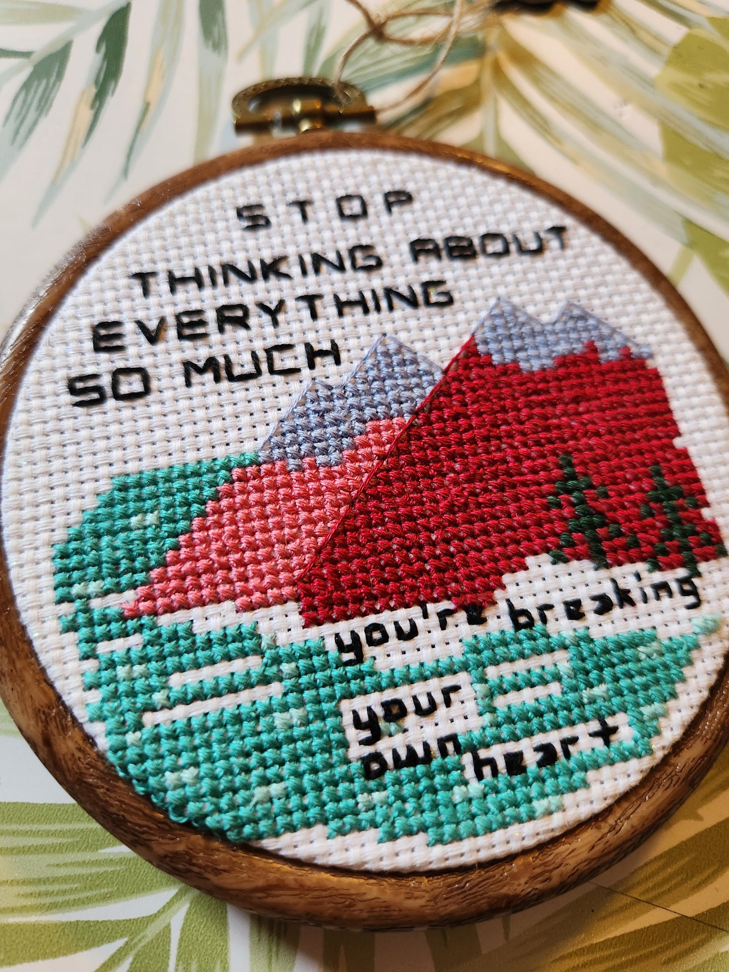 'Stop Thinking' 5-inch pattern