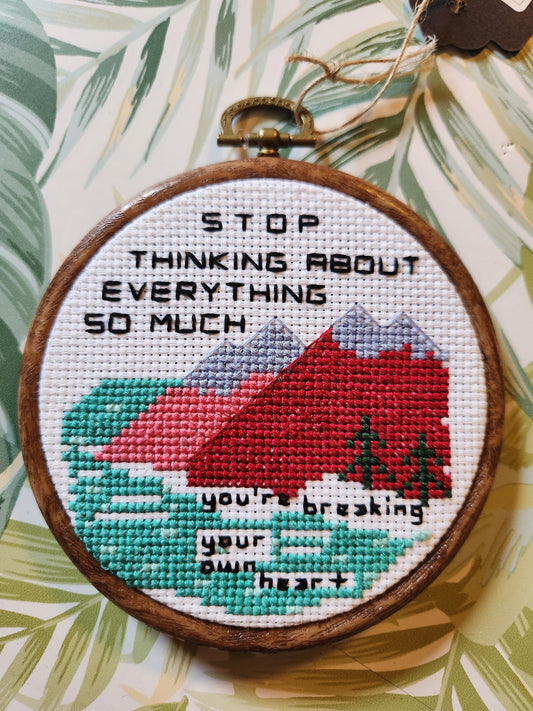 'Stop Thinking' 5-inch pattern